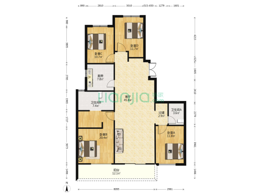 融创金林金水府 4室1厅2卫 189平方
