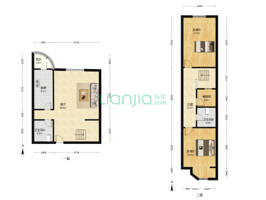 汇通花园广场 2室1厅2卫 138平方