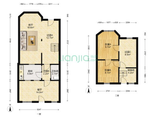 天合里 2室2厅1卫 97平方