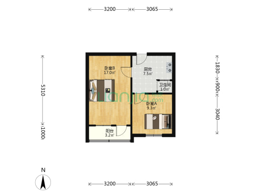 敦化坊社区二机东院 2室0厅1卫 47平方