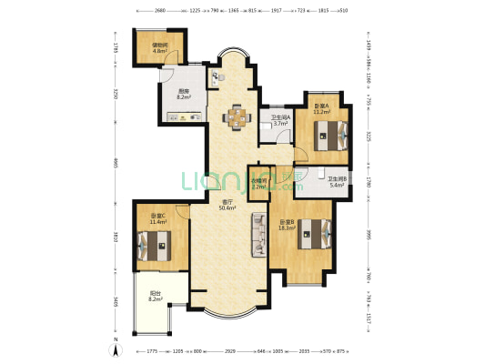 御珑湾 3室1厅2卫 143平方