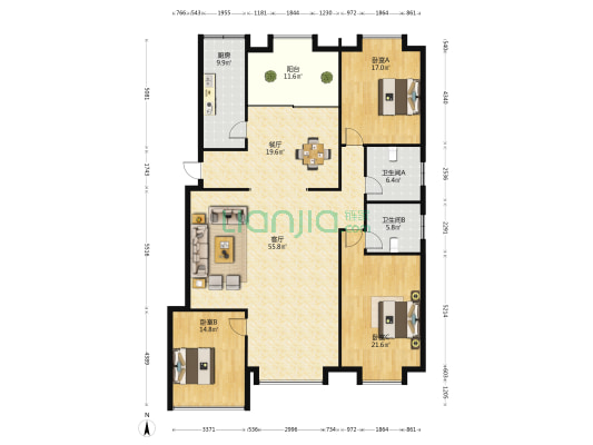 滏新家园 3室2厅2卫 191平方
