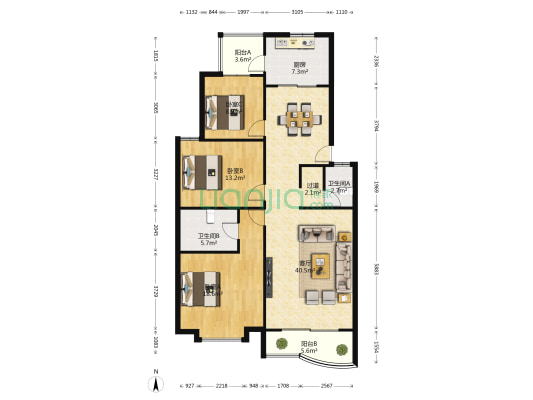 住佳商宇Palace 3室1厅2卫 121平方