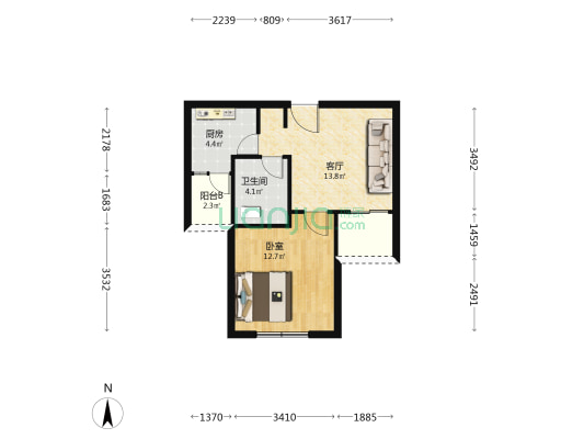 三林新村(永泰路136弄) 1室1厅1卫 51平方