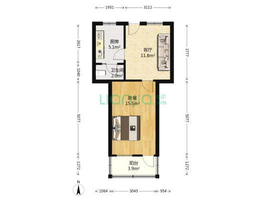 察院前巷 1室1厅1卫 47平方