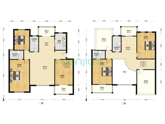 融辉城一期 5室3厅4卫 232平方