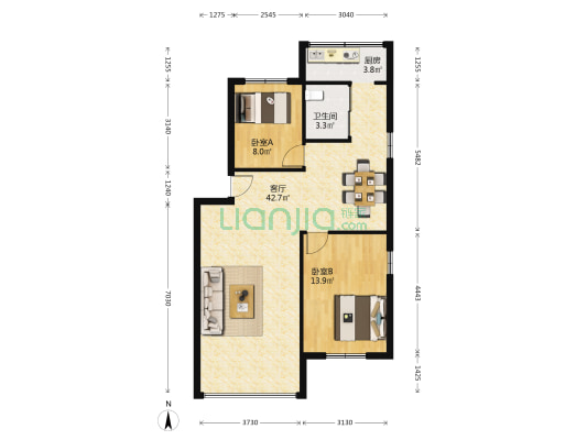 中山中路60号 2室1厅1卫 82平方