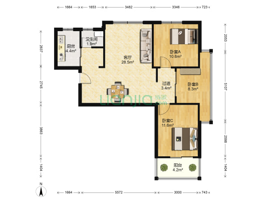 龙城懿品 3室1厅1卫 85平方