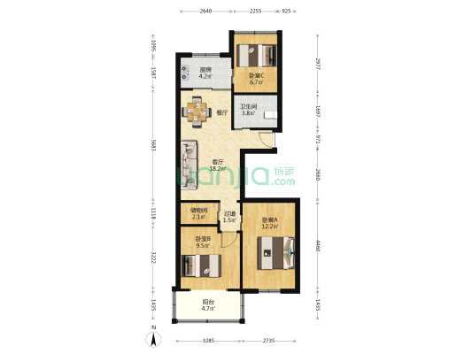 沈塘桥19弄 3室1厅1卫 85平方