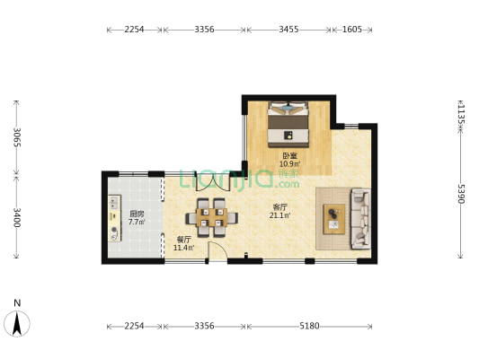 中国城乡樾园 1室2厅0卫 128平方
