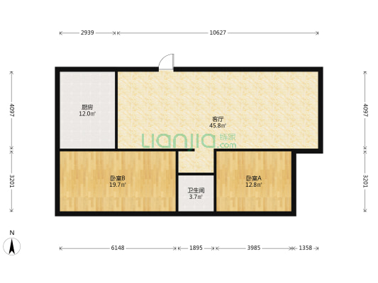 心怡小区 2室1厅1卫 108平方