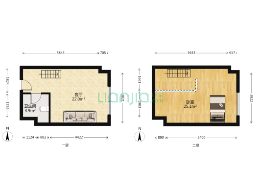 华夏文华国际 1室1厅1卫 42平方
