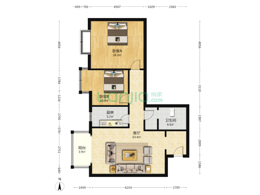 开发区辖区  范阳路上   钻石商场旁  带装修-户型图