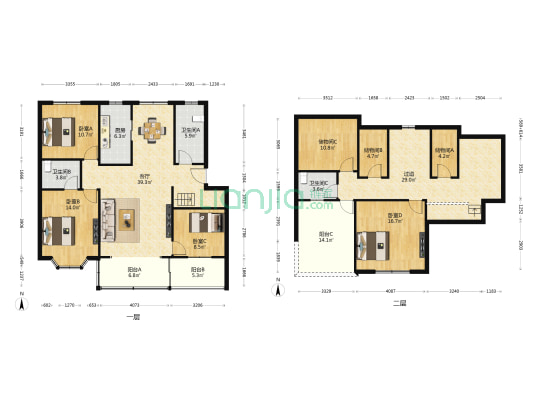 锦洲园 4室1厅3卫 173平方
