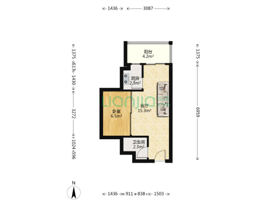 洛桑美地 1室1厅1卫 40平方