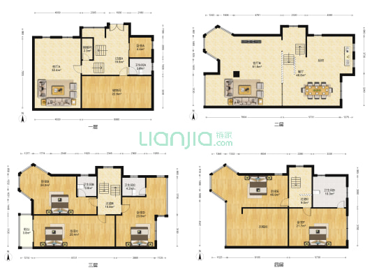果林溪谷 6室3厅4卫 315平方