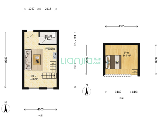 古运传奇 1室1厅1卫 46平方