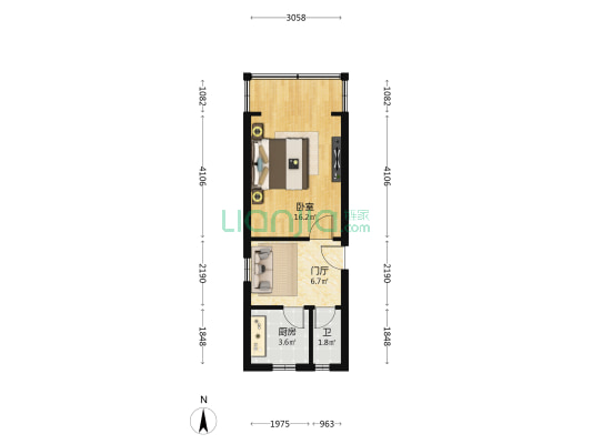 洗面桥街7号 1室0厅1卫 41平方