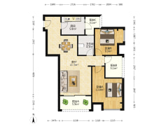 微电园优质三房，公园旁，小高层视野好-重庆康田漫香林户型图