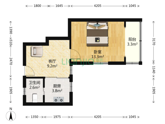 余庆路180弄 1室1厅1卫 39平方