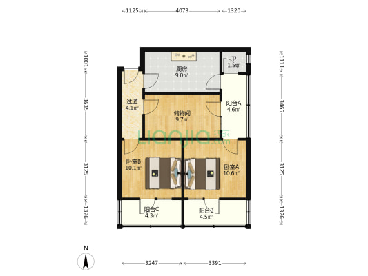 桓新巷80号 2室0厅1卫 61平方