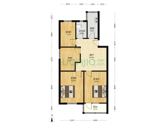 市政太湖住宅区 4室1厅1卫 83平方