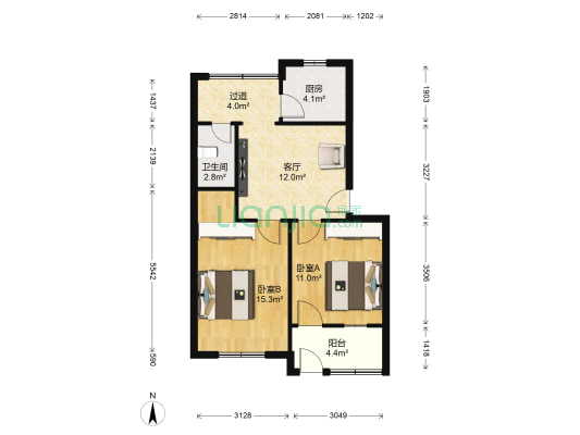 军工社区四五小区 2室1厅1卫 61平方