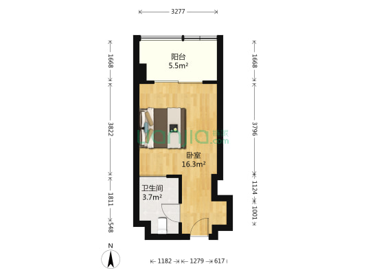 锦上花 1室0厅1卫 37平方