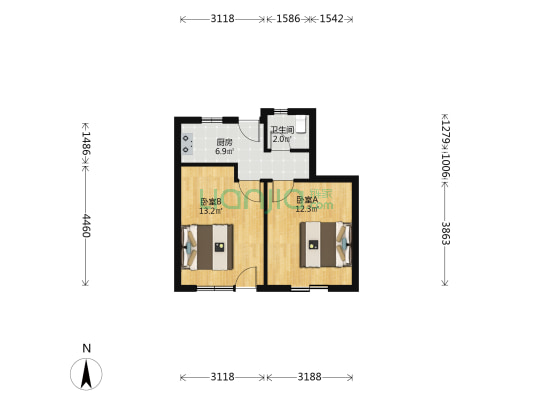 四平路325弄 2室0厅1卫 45平方