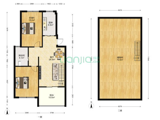 姑孰新城玫瑰园逸仙南苑 2室1厅1卫 92平方