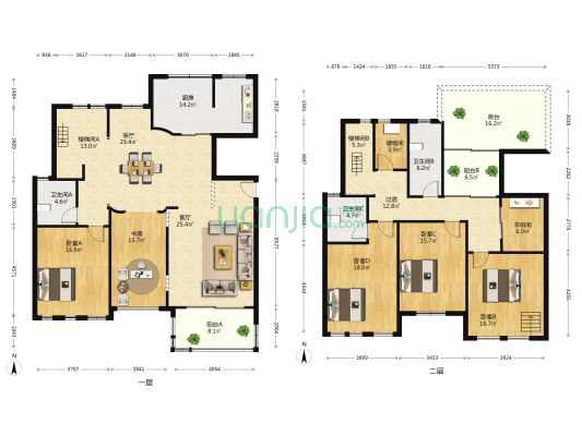 南都苑 5室2厅3卫 259平方
