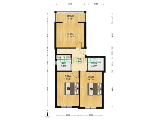 转向机宿舍 3室0厅1卫 85平方
