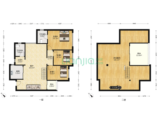龙威花园一期 4室1厅2卫 104平方