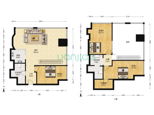 西咸国际文创小镇 3室1厅2卫 105平方