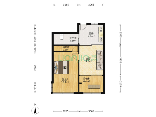 新誼大楼 2室1厅1卫 55平方
