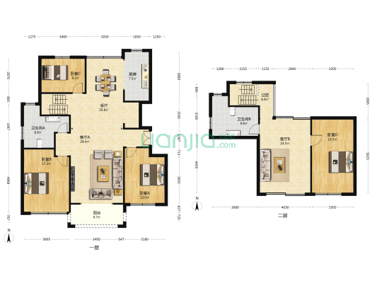 申亚乐庭 4室3厅2卫 215平方
