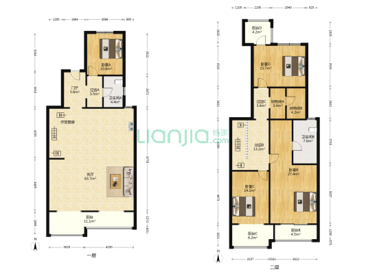 招商紫金山1号 4室1厅2卫 207平方