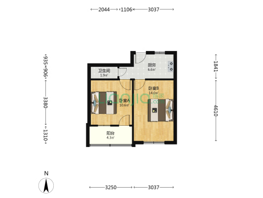 马鞍池西路一百三十八弄 2室0厅1卫 44平方
