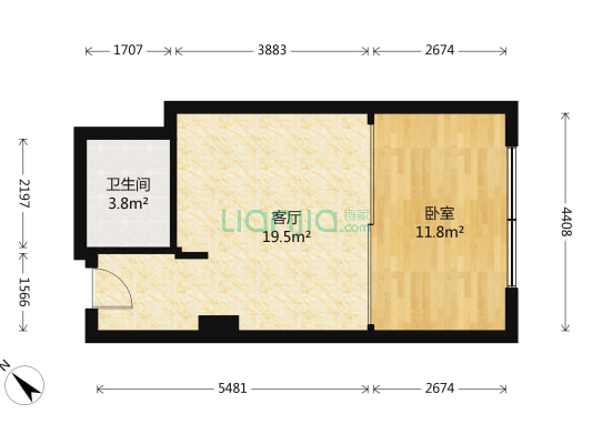 懿峯公馆 1室1厅1卫 57平方