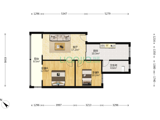 怡福巷80号 2室1厅1卫 71平方