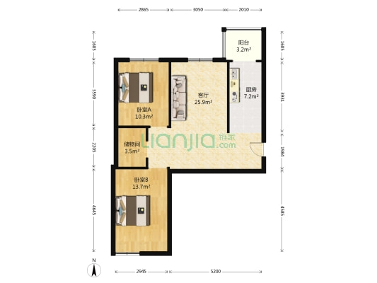 绿波东关一品 2室1厅0卫 77平方