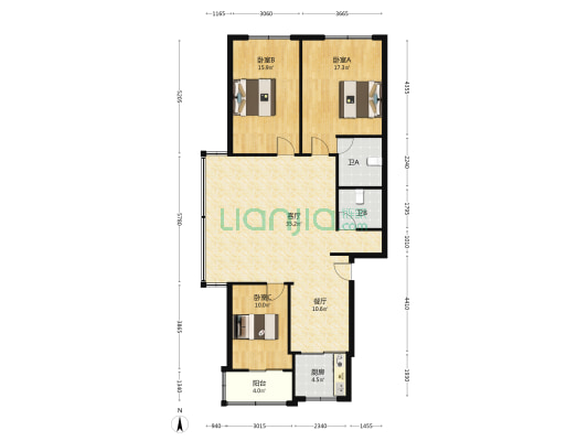 海港新村47-65号 3室2厅2卫 130平方