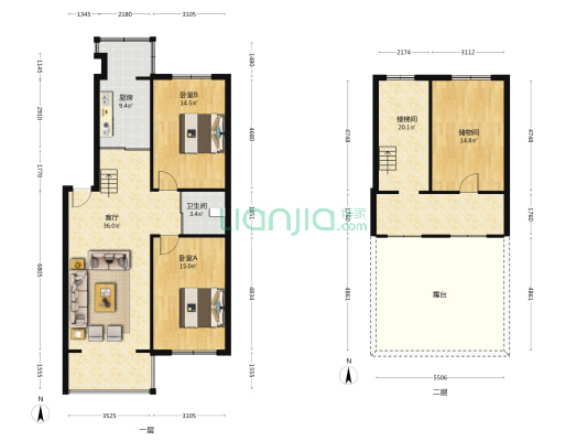 省社会科学院净月家属楼 2室1厅1卫 99平方