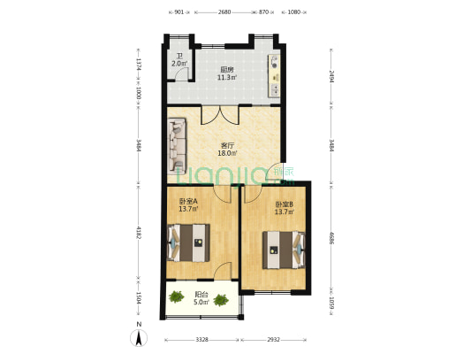 南莲路冶建大院（南莲路451号  南莲路451号附1号） 2室1厅1卫 76平方