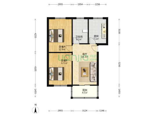 柴油机厂家属院 2室1厅1卫 72平方