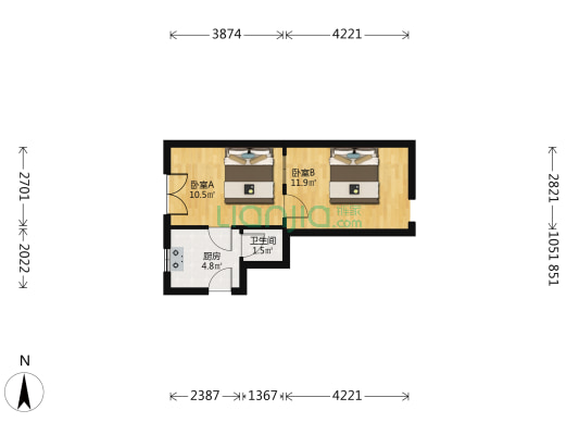 芝罘路 2室0厅1卫 36平方