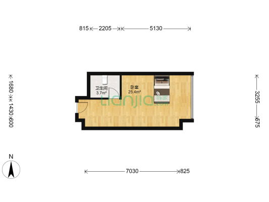 金地中心 1室0厅1卫 39平方
