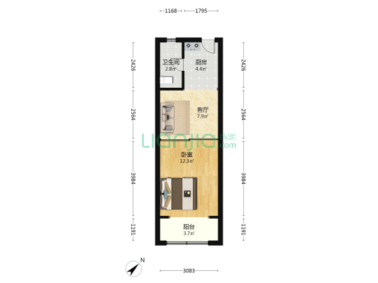 天通庵路683号 1室1厅1卫 39平方