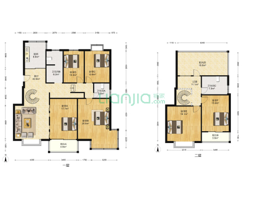 枫丹白露水秀花园 6室1厅3卫 228平方