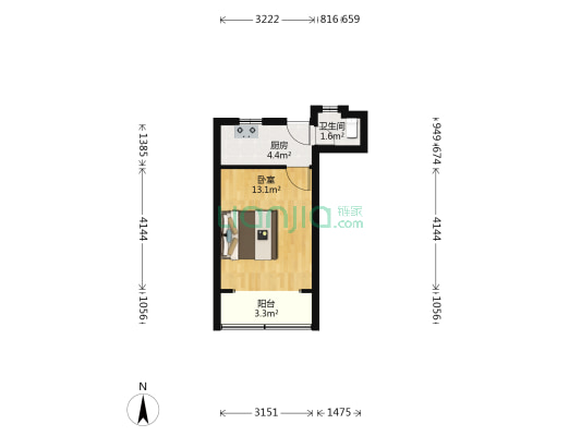 锦西路63弄 1室0厅1卫 27平方